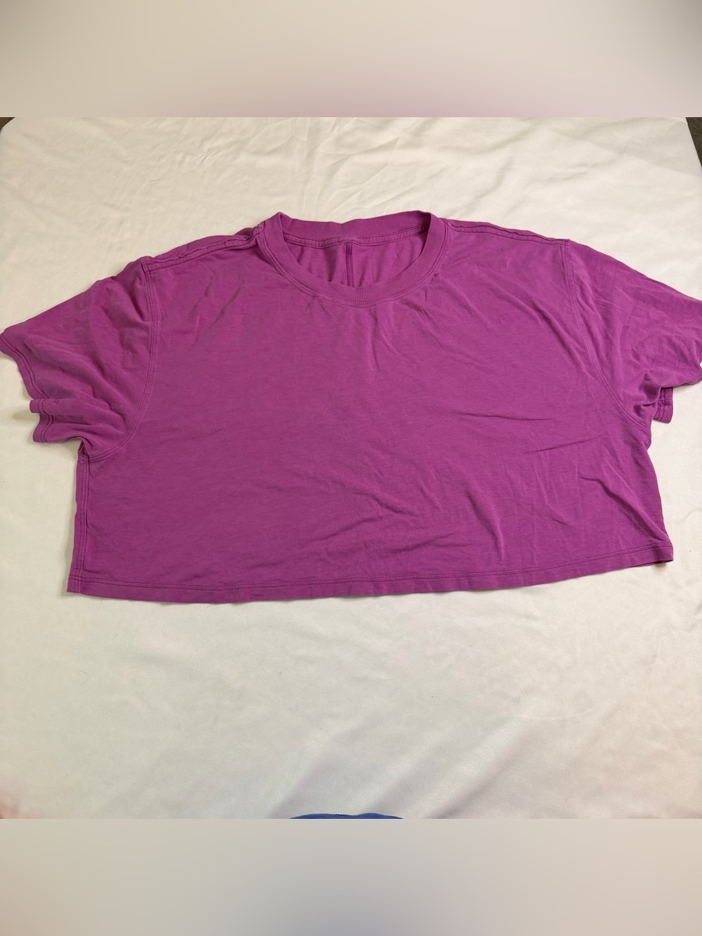 Lululemon All Yours Cropped Tee Shirt Magenta Pink Relaxed Fit Short Sleeve Top
